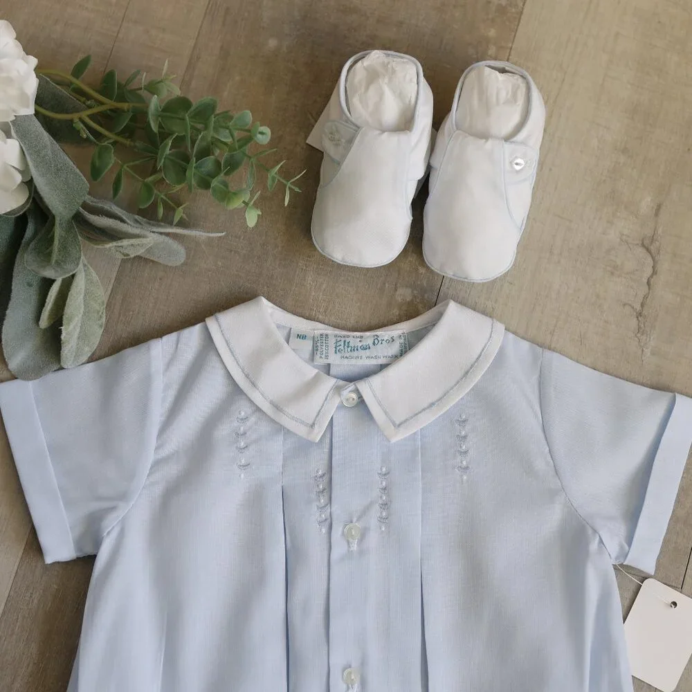 AVAILABLE to Bundle With OUTFIT White Crib Shoe T Strap Feltman Brother NB/3 mo